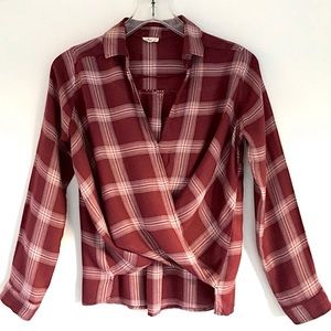 Hollister Plaid Crossover top